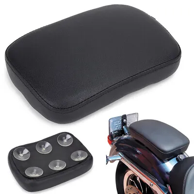 Leather Motorcycle Rear Pillion Passenger Seat Pad 6 Suction Cups For Harley 883 • $16.87