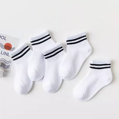 5X Girl Boy Baby Kids Student Children Cotton Sports Ankle Socks Outdoor Trainer • £5.98