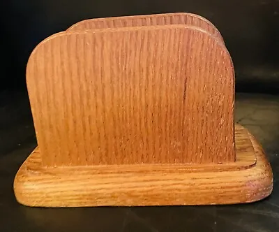 VTG Mid Century Modern Kitchen Napkin Holder Wood Ozark Mountain Native Oak Retr • $21.99