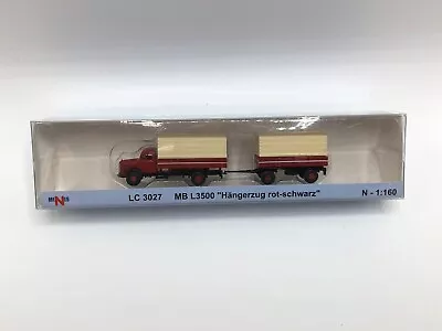 Lemke Minis N Gauge MB L3500 Truck Hangerzug Rot-schwarz Model Railway Lorry • £22.99