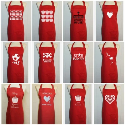 £13.99 • Buy Red Adult Medium Apron * Personalised / Printed Cupcake And Baking - Star Baker
