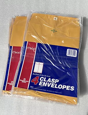 Mead Kraft Clasp Envelopes 9  X 12  Manila Lot Of 96 Total (4 Per Pack/24 Packs) • $25.16