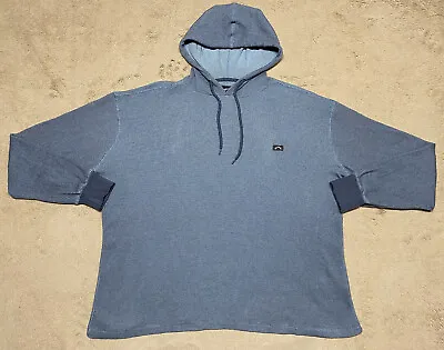 Billabong Sweatshirt Mens Large L Blue Long Sleeve Waffle Knit Hoodie Stretch • $18.68