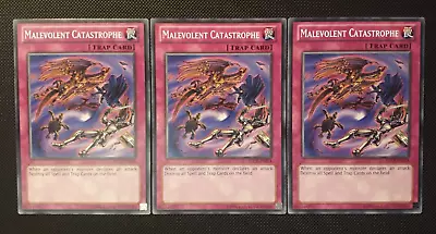 Yu-Gi-Oh! 3x Malevolent Disaster SDCR-EN034 Common 1. Ed. English NM • $2.12