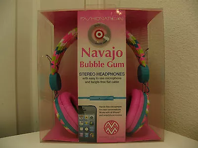 Fasionation Navajo Bubble Gum Stereo Headphones New Works With Smartphones  • $29.99