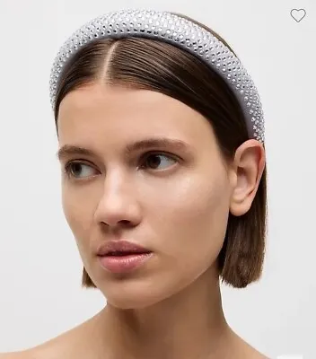 J Crew Gray Silver Clear Crystal Rhinestone Studded Headband NWT NEW • $23.99