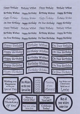 A4 Die Cut Cardmaking Sheet Happy Birthday Foiled Banners Lilac & Mauve - 442 • £2.35