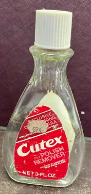 Vintage Cutex Polish Remover Empty Glass Bottle 3 Oz • $8.25