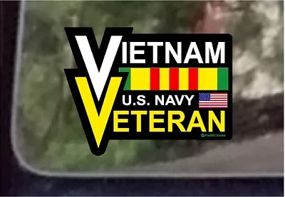 ProSticker 1055 (One) 4  Vietnam Veteran Navy Decal Sticker US Service USN • $7.95