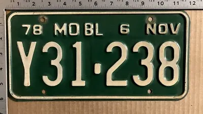 1978 Missouri Truck License Plate Y31-238 YOM DMV For Your GREEN PICKUP 13515 • $10.21