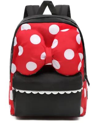 Vans X Disney (Minnie Mouse) Realm Bow Dot Backpack Red Black NWT Factory Seal ❗ • $49.99