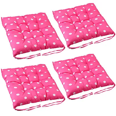 $25.95 • Buy 4*Seat Cushions Outdoor Indoor Garden Square Soft Tie On Chair Pad Decor 35x35cm