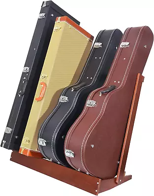 Guitar Case Rack Folding Hardwood Guitar Case Stand For Multiple Guitars Space- • $109.99