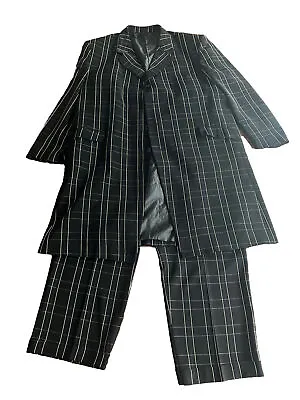 Zoot Suit IL Canto Italian Designer Pinstripe Black And White Pachuco • $59