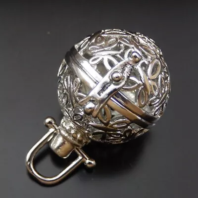 2 Silver Brass Butterfly Mexican Bola Ball Harmony Locket Charm Pendant 25*27mm • $4.36