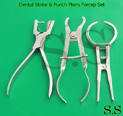 Dental Stoke & IV Clamp Punch Pliers Forcep Orthodontic Instruments Stainless • $16.30