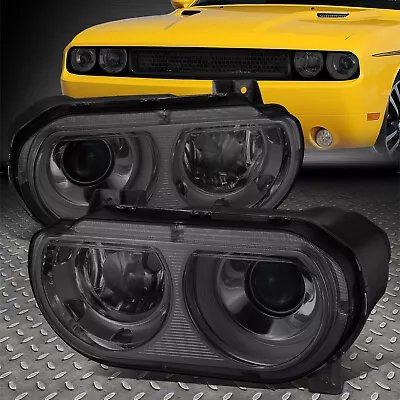 For 08-14 Dodge Challenger Smoked Lens Hid Projector Headlight Head Lamps Set • $137.88