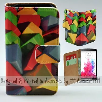 $13.98 • Buy For LG Series Mobile Phone - Colour Cubes Theme Print Wallet Phone Case Cover