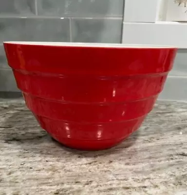 Melamine Large Red Mixing Bowl Vintage • $23