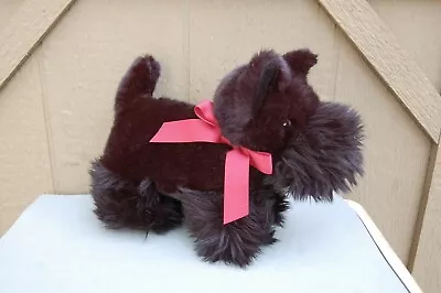 Martha Stewart Collection Scottish Terrier Scotty Dog Plush Black Red Bow 8 1/2  • $9.46