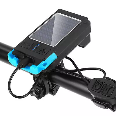 Solar USB Rechargeable Bike Headlight Front  Waterproof  U1R7 • $22.53