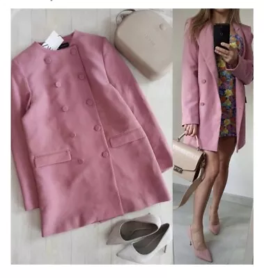 ZARA Coat Pink Coat Jacket Blazer Size S Blogger's Favorite Must Have Piece  • $50