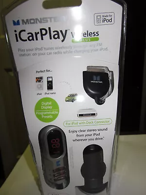 Monster ICarPlay Wireless Plus IPod Car FM Transmitter & IPod Charger Digital  • $12.99