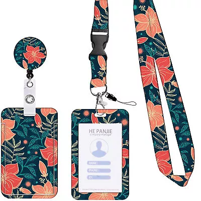 Id Badge Holder Wide Application Decorative Floral Vintage Badge Reel Name Tag • $27.99