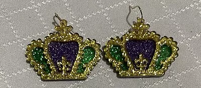 Mardi Gras Crown Earrings Mardi Gras Fashion Jewelry  Mardi Gras Crown  • $15