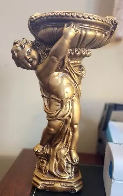 Vintage Universal Statuary Corp. Gilded Cherub Angel Statue Signed J. Marotta  • $54