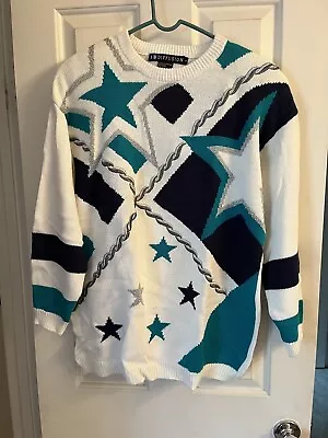 Vintage Ib Diffusion Sweater L White Nautical  • $9.20