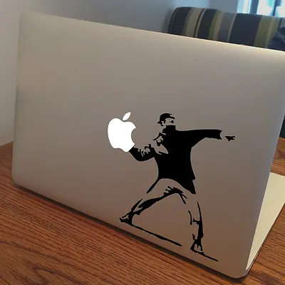BANKSY RIOT Apple MacBook Decal Sticker Fits All MacBook Models • £4.99