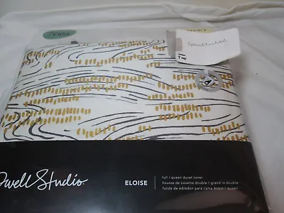 New Dwell Studio Full/Queen Duvet Cover 92 X96  ELOISE ~ Gold Ivory Black NIP • $119