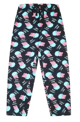 Peppa Pig Mens George Pig Daddy Pig Best Daddy Lounge Pants Blue • £9.99