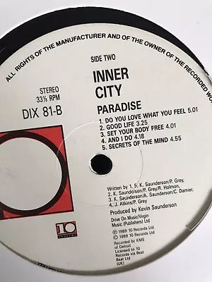 Inner City - Paradise Album Vinyl Ft Big Fun Good Life Inner City Theme Etc. • £18