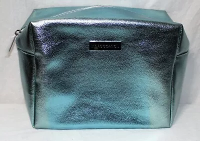 Moroccanoil Metallic Blue Cosmetic Makeup Travel Zipper Bag 9  X 7  X 4  • $6.99