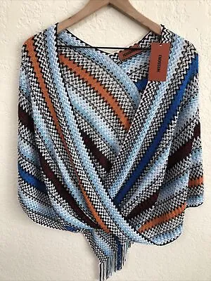 NEW W Tag GORGEOUS Multi Metallic WRAP PONCHO Möbius MISSONI Italy One Size • $210