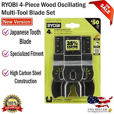 RYOBI 4-Piece Wood Oscillating Multi-Tool Blade Set • $30.99