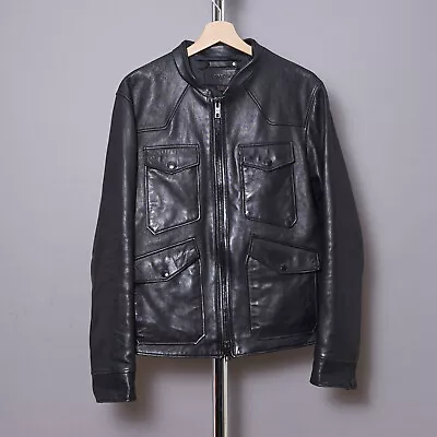 COACH NY Leather Jacket MEDIUM Black Mens Biker Bomber Classic Motorcycle Rock M • $757.76