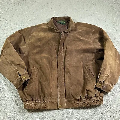 Cambridge Classics Men's Jacket Size XL Brown Suede Genuine 100% Leather Lined • $48