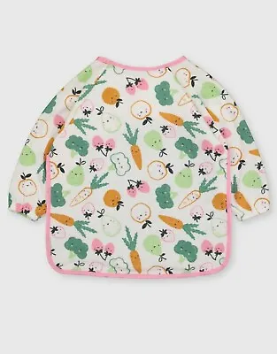 Baby Girls Fruit & Veg Print Long Sleeve Bib (One Size) • £5.99