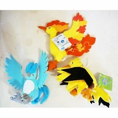 Pokemon Plush Doll Stuffed Toy Articuno Moltres Zapdos 3 Set 27cm BANDAI • $98.10