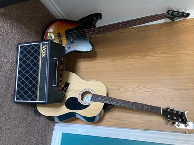 £99 • Buy Guitar Bundle-acoustic And Bass Plus Amp And Accessories