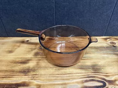 Corning Pyrex Vision Ware Amber Cookware 2.5 L  Pot No Lid USA Non Stick • $22.99