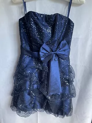 £13 • Buy Blue Party/ Bridesmaid/Primary Prom Dress By Quiz Size 8 Boned Strapless Lined