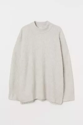 H&M Ladies Rib-knit Jumper Sweater Taupe Size XS • $4.99