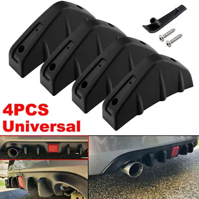 4Pcs Universal Shark Fins Car Rear Bumper Spoiler Splitter Diffuser Decor Wings • $21.99