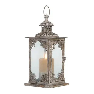 Gray Metal Decorative Candle Lantern With Handle • $24.05