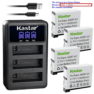 Kastar Battery Triple Charger For GoPro AHDBT-401 GoPro HD Hero 4 Black Silver • $10.99