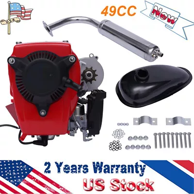 Bicycle Motorized 49CC 4-Stroke Gas Petrol Bike Engine Motor Kit Chain Scooter • $163.40